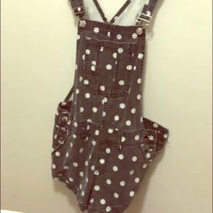 Polka Dot Shorts Overalls